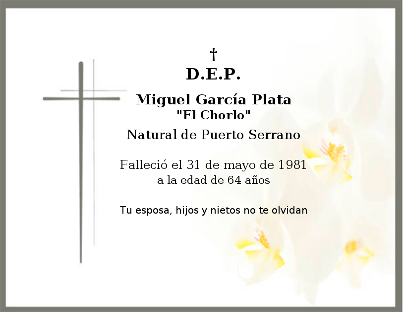 Memorial de Miguel García Plata