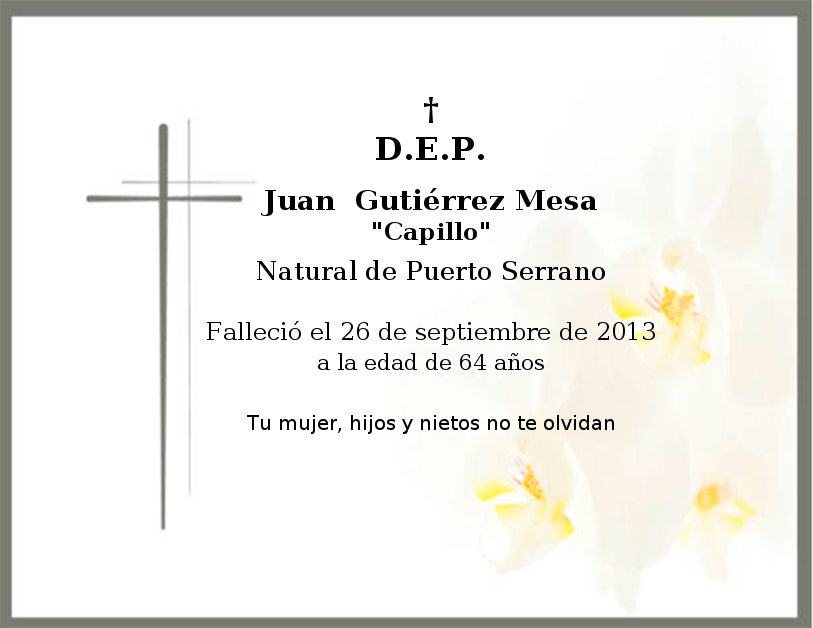 Memorial de Juan  Gutiérrez Mesa