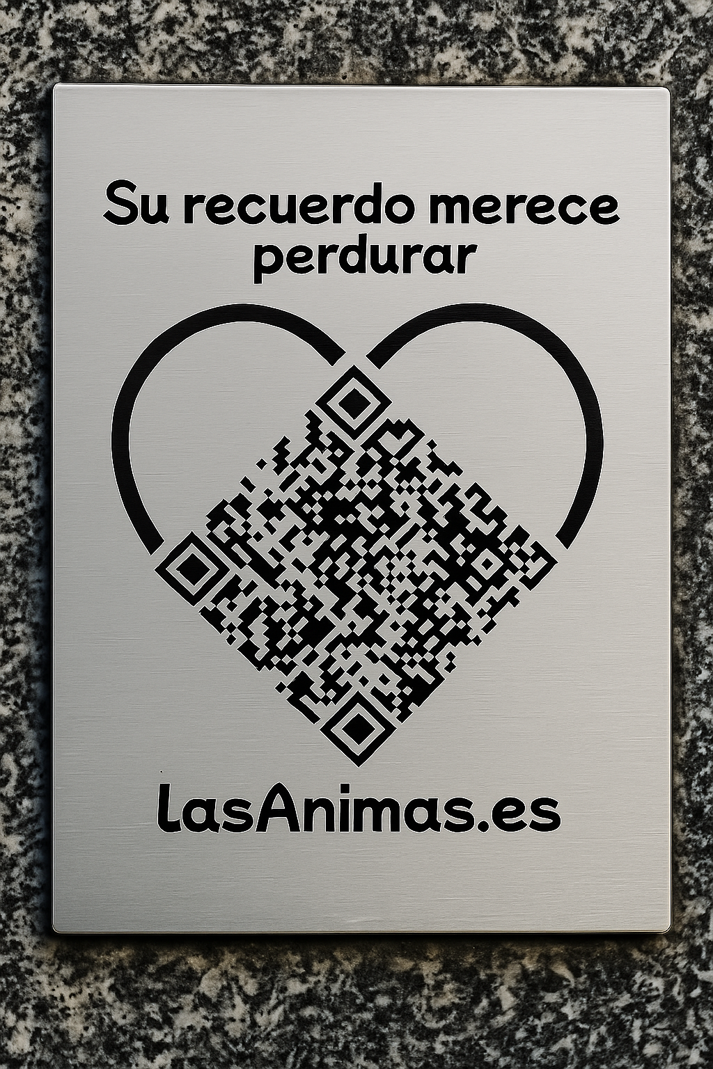 Placa con código QR para lápida